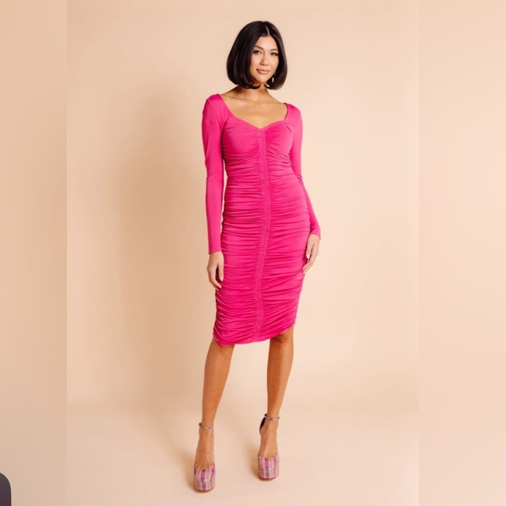 Rachel Parcell Pink Bodycon Ruched Dress
